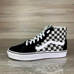 Black Checkerboard Vans Old Skool high top womens size 9
